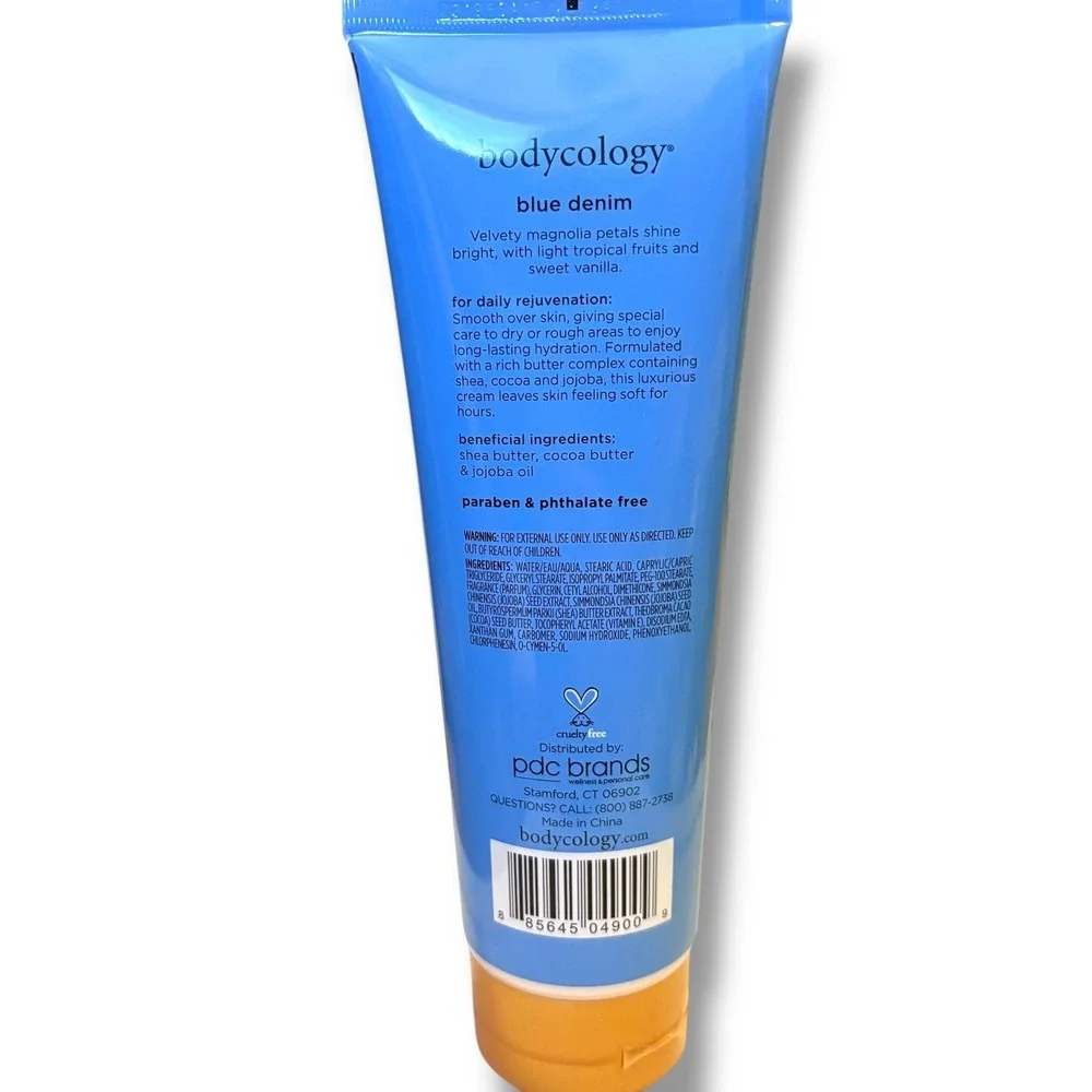 Bodycology Blue Denim Body Cream 8oz Moisturizing Shea Butter Magnolia Vanilla